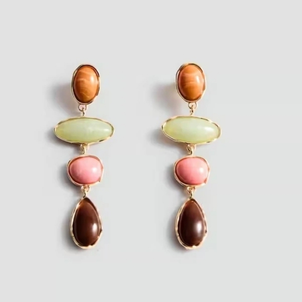 House of Harlow 1960 Multiple Stones Dangle Earrings